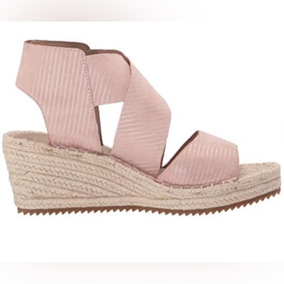 Eileen Fisher Willow Soft Suede Wedge Espadrille in Pink Size 8 - Picture 2 of 16